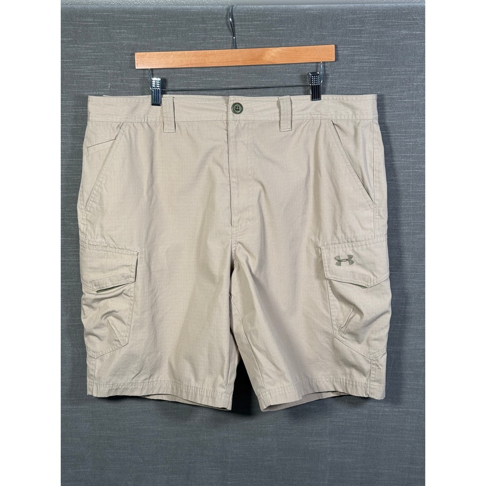 Under Armour Mens Tan Ripstop Cargo Shorts 1235386 Khaki Tactical Size 40
